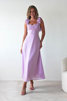 Sadie Ruffle Sleeve Maxi Dress Lilac | Wedding Guest Dress | Maxi | Oh Hello Clothing