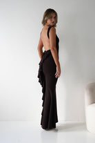 Samantha Bow Detail Maxi Dress Dark Brown | Wedding Guest Dress | Maxi | Oh Hello Clothing