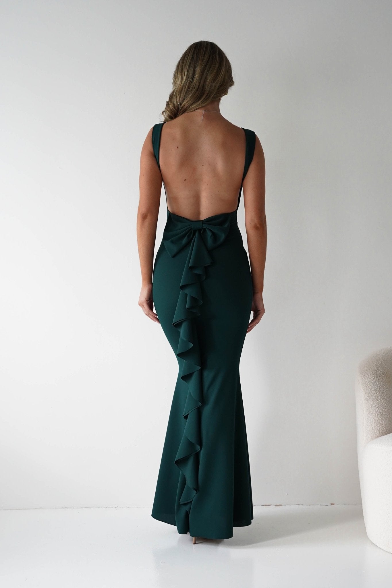 Samantha Bow Detail Maxi Dress Emerald Green | Wedding Guest Dress | Maxi | Oh Hello Clothing