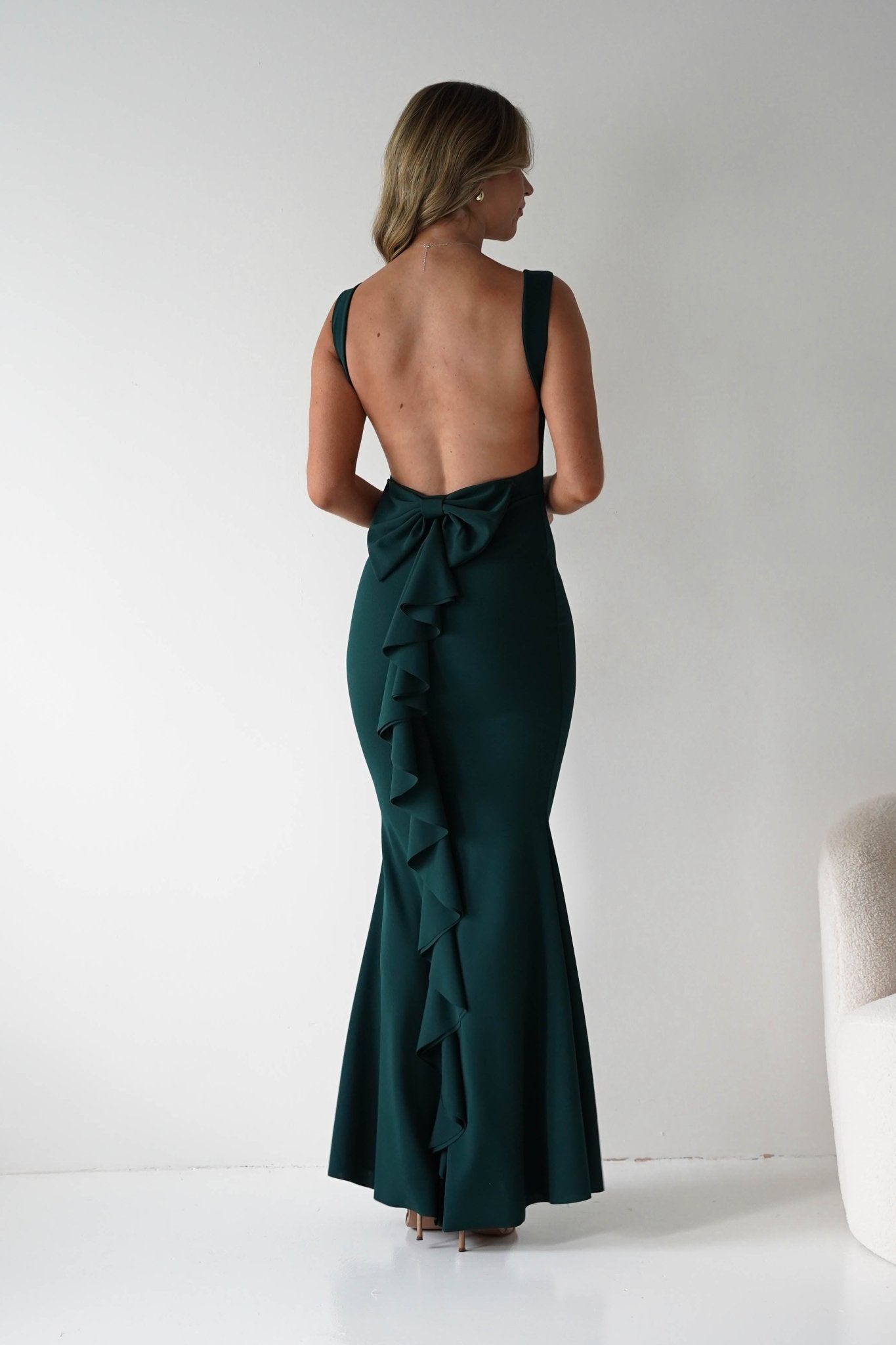 Samantha Bow Detail Maxi Dress Emerald Green | Wedding Guest Dress | Maxi | Oh Hello Clothing