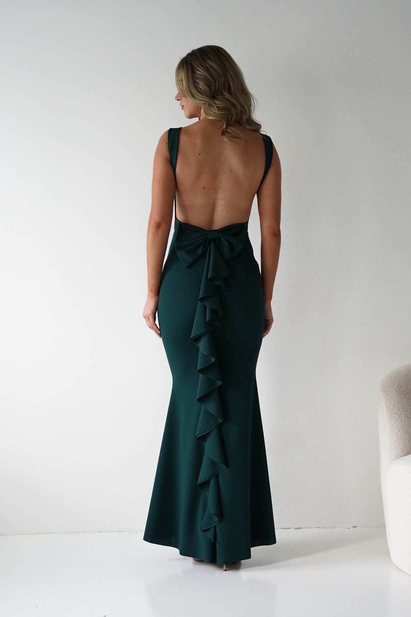 Samantha Bow Detail Maxi Dress Emerald Green | Wedding Guest Dress | Maxi | Oh Hello Clothing