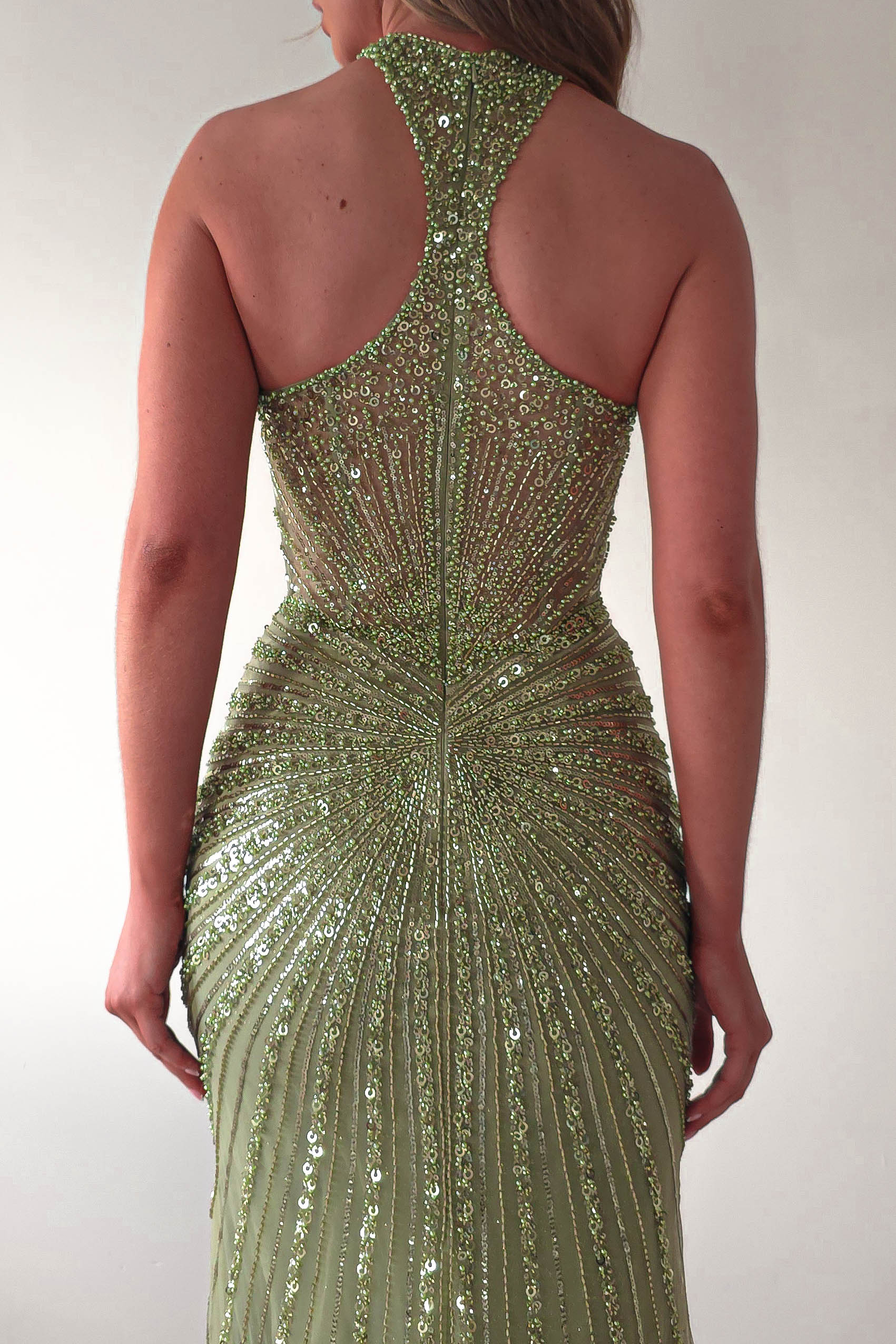 Santana Beaded Keyhole Gown | Green | Debs & Prom | Formal Gown | Oh Hello Clothing