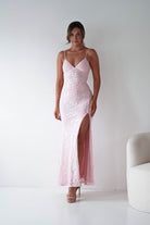 Oh Hello Clothing Women > Clothing > Dresses Santorini Butterfly Detail Embellished Gown | Pink
