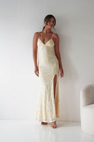 Oh Hello Clothing Women > Clothing > Dresses Santorini Butterfly Detail Embellished Gown | Yellow