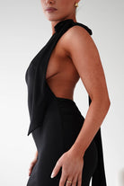 Oh Hello Clothing Debs & Prom Dresses Seraphine Backless Tie Bodycon Maxi Gown | Black