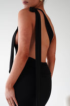 Oh Hello Clothing Debs & Prom Dresses Seraphine Backless Tie Bodycon Maxi Gown | Black
