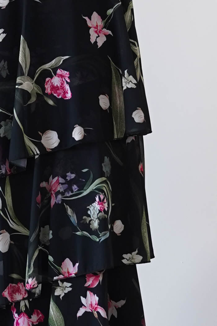 Oh Hello Clothing Women > Clothing > Dresses Seren Floral Print Halterneck Maxi Dress | Black