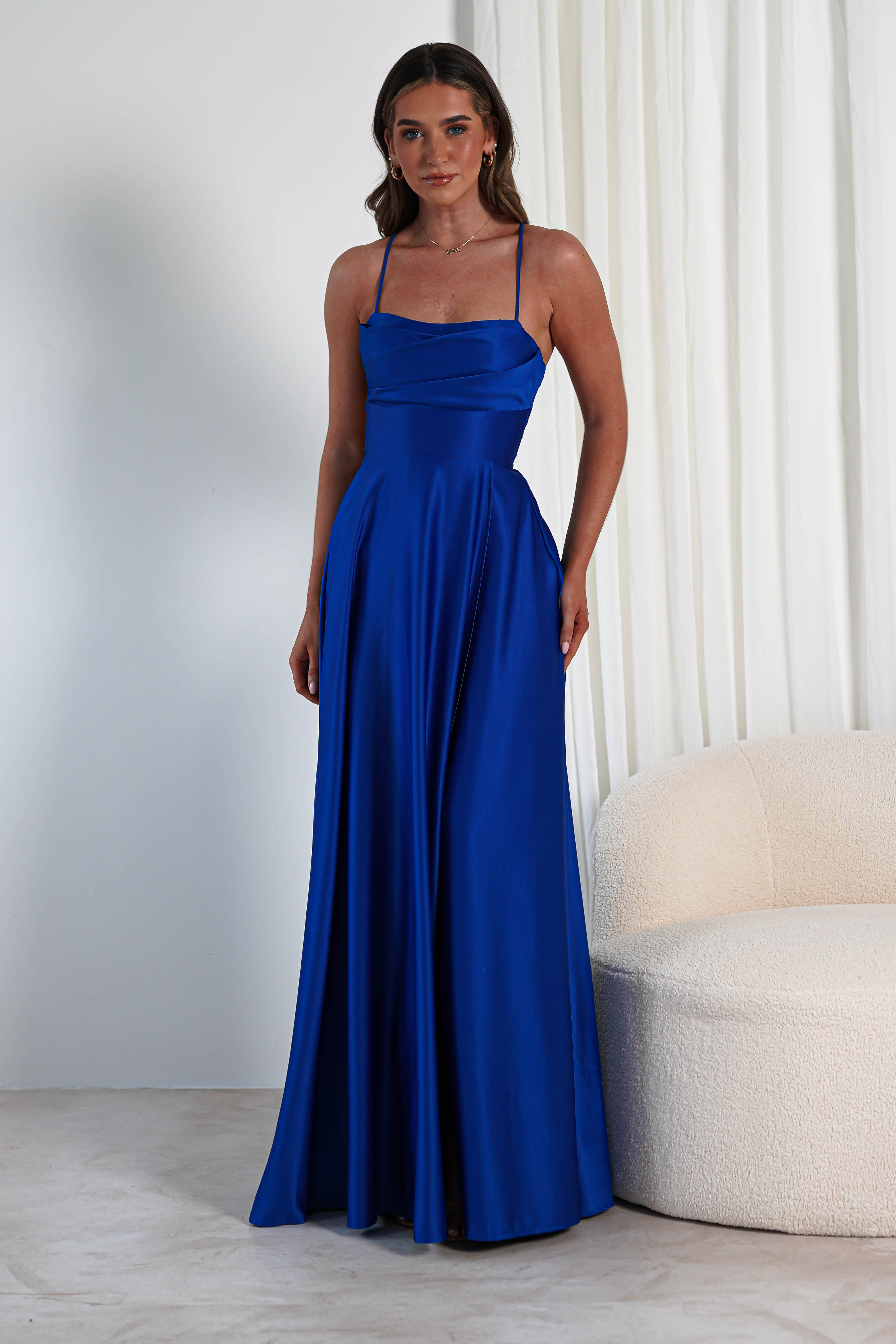 Shantal Satin Gown | Royal Blue | Debs & Prom | Formal Gown | Oh Hello Clothing