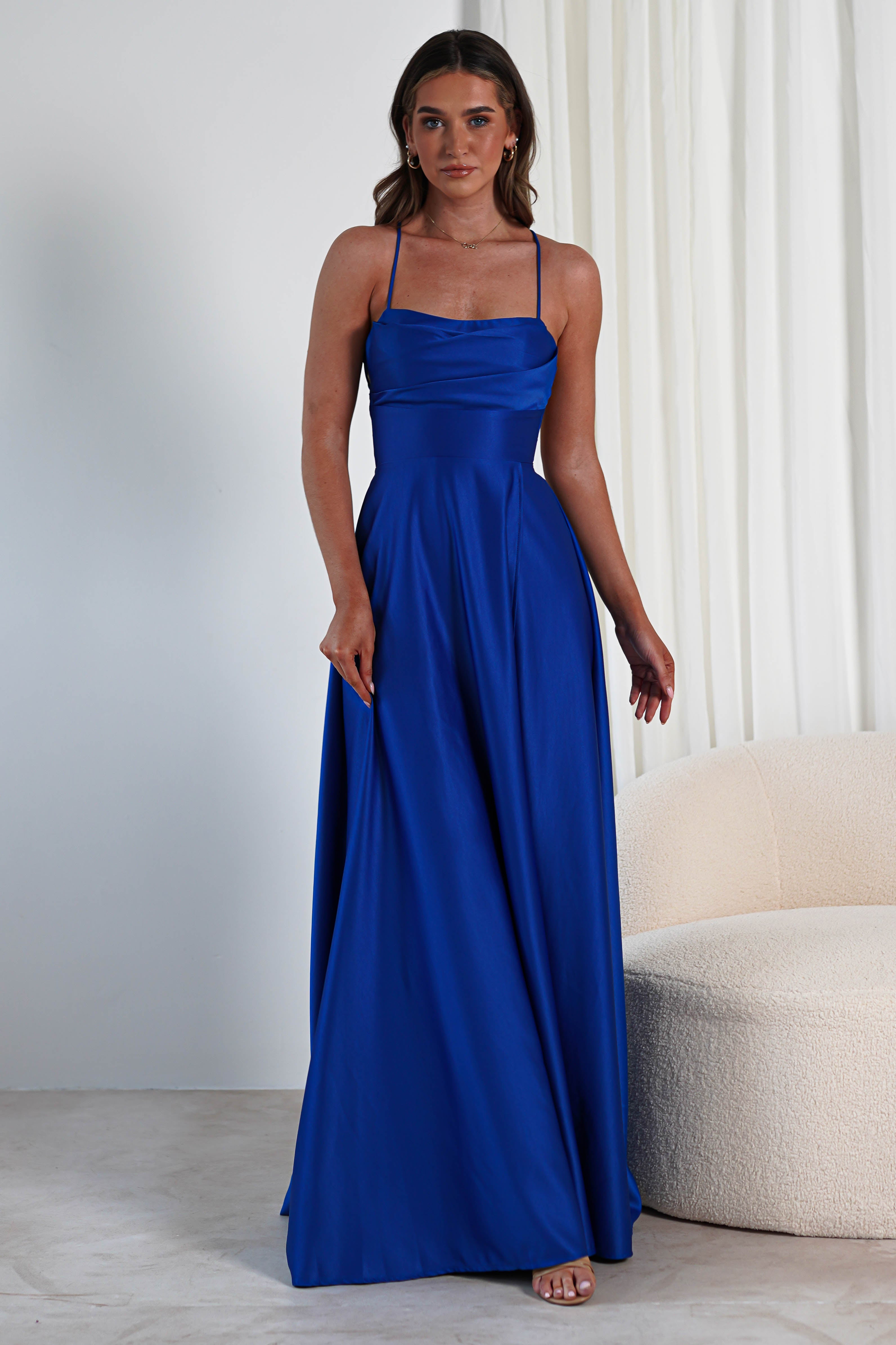 Shantal Satin Gown | Royal Blue | Debs & Prom | Formal Gown | Oh Hello Clothing
