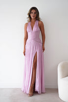 Oh Hello Clothing Dresses > Prom Dresses Sharelle Pleated Luminescent Maxi Gown | Pink