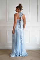 Oh Hello Clothing Dresses > Prom Dresses Sharelle Pleated Luminescent Maxi Gown | Sky Blue