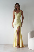 Sienna Rhinestone Bodycon Gown | Yellow | Debs & Prom | Formal Gown | Oh Hello Clothing