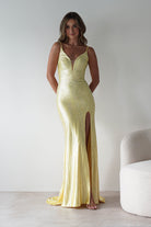 Sienna Rhinestone Bodycon Gown | Yellow | Debs & Prom | Formal Gown | Oh Hello Clothing