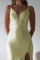 Sienna Rhinestone Bodycon Gown | Yellow | Debs & Prom | Formal Gown | Oh Hello Clothing