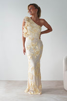 Siren Bodycon Maxi Dress Light Yellow | Wedding Guest Dress | Bodycon | Maxi | Oh Hello Clothing