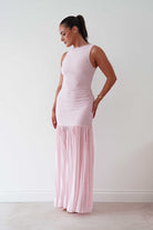 Oh Hello Clothing Women > Clothing > Dresses Skye Textured Pleated Hem Midi Dress | Blush Pink
