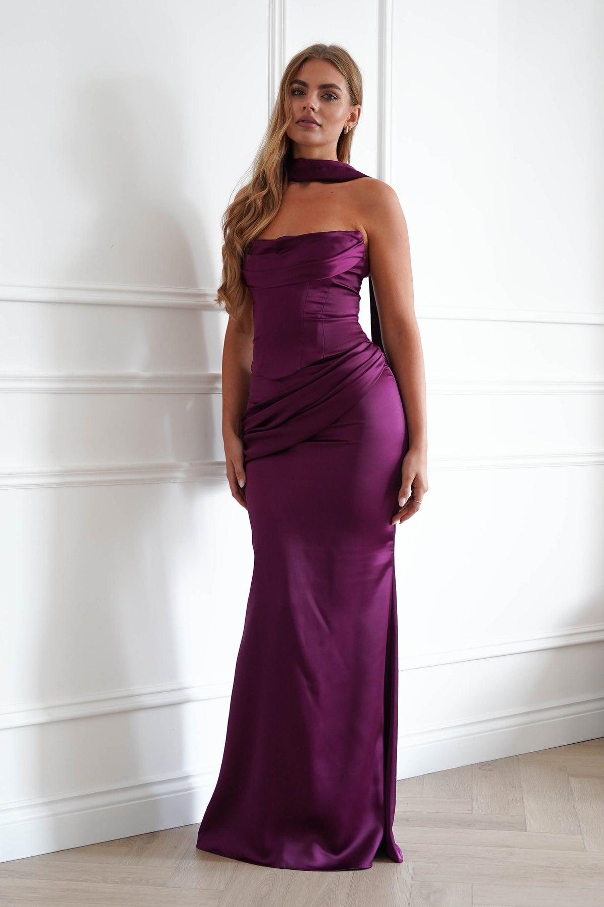 Oh Hello Clothing Women > Clothing > Dresses Solace Draped Corset & Skirt 2 Piece | Mulberry
