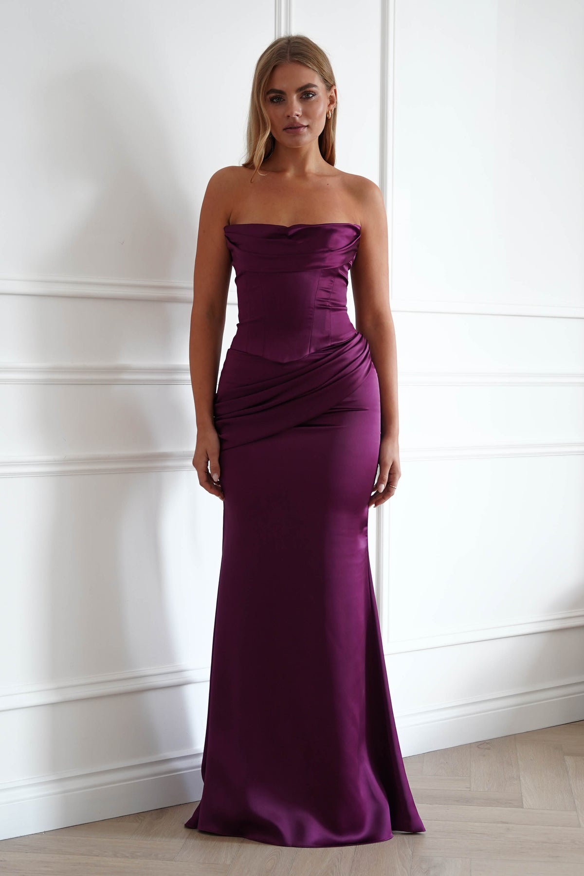 Oh Hello Clothing Women > Clothing > Dresses Solace Draped Corset & Skirt 2 Piece | Mulberry