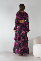 Souline Long Sleeve Maxi Dress Olive/Plum | Wedding Guest Dress | Long Sleeve | Maxi | Oh Hello Clothing