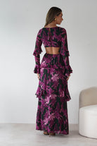 Souline Long Sleeve Maxi Dress Olive/Plum | Wedding Guest Dress | Long Sleeve | Maxi | Oh Hello Clothing