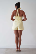 Oh Hello Clothing Women > Clothing > Dresses Stacie Linen Blend Tie Strap Playsuit | Yellow