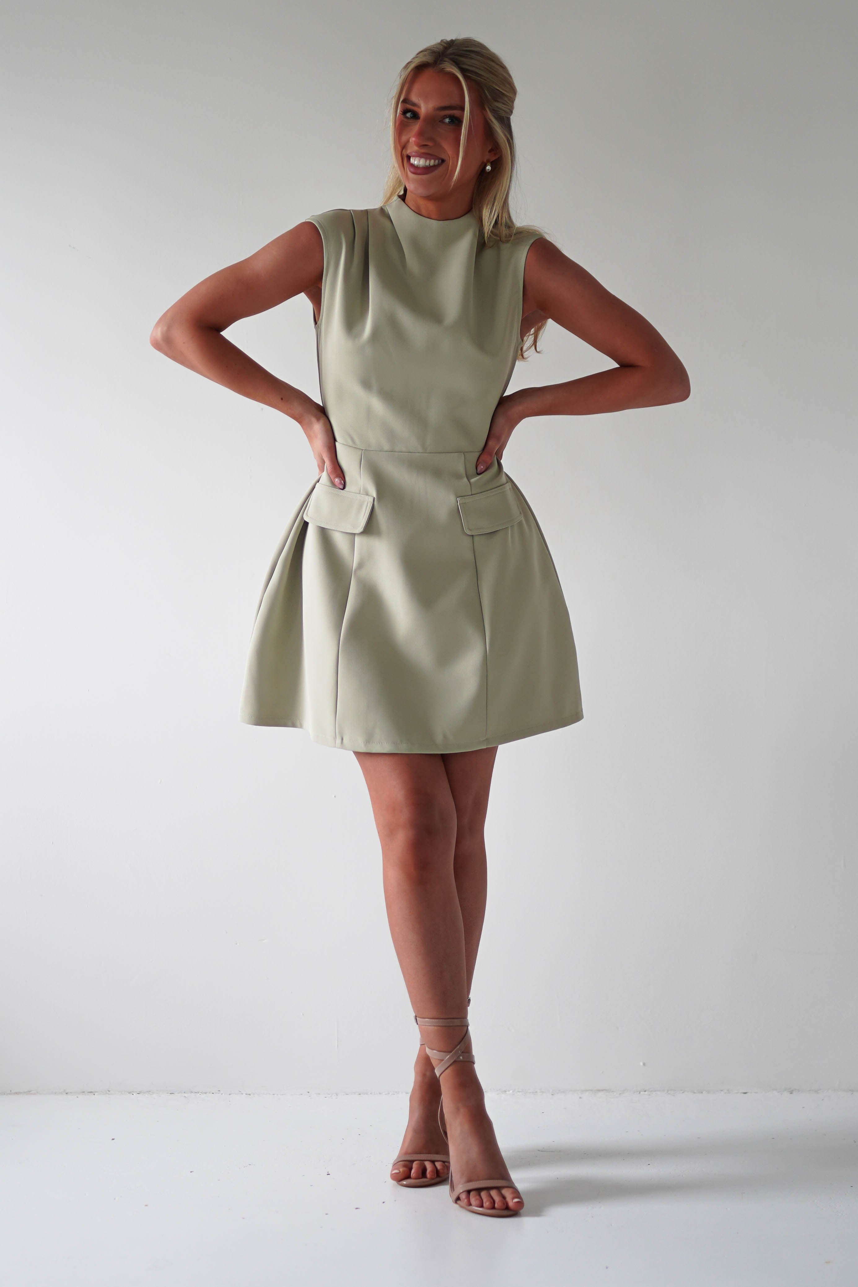 Stella Structured Mini Dress | Sage | Oh Hello Clothing