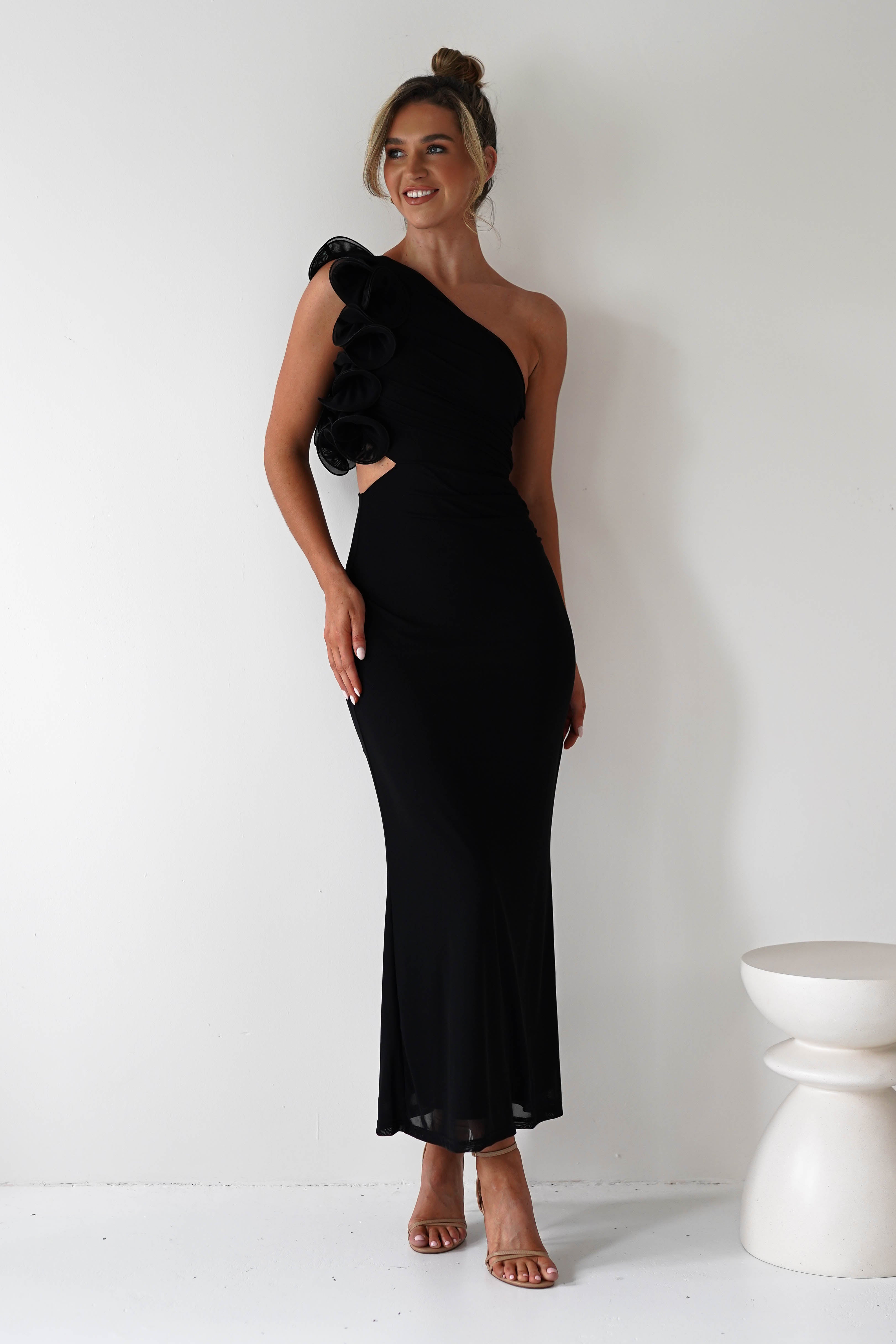 Sydney Bodycon Maxi Dress Black | Wedding Guest Dress | Bodycon | Maxi | Oh Hello Clothing