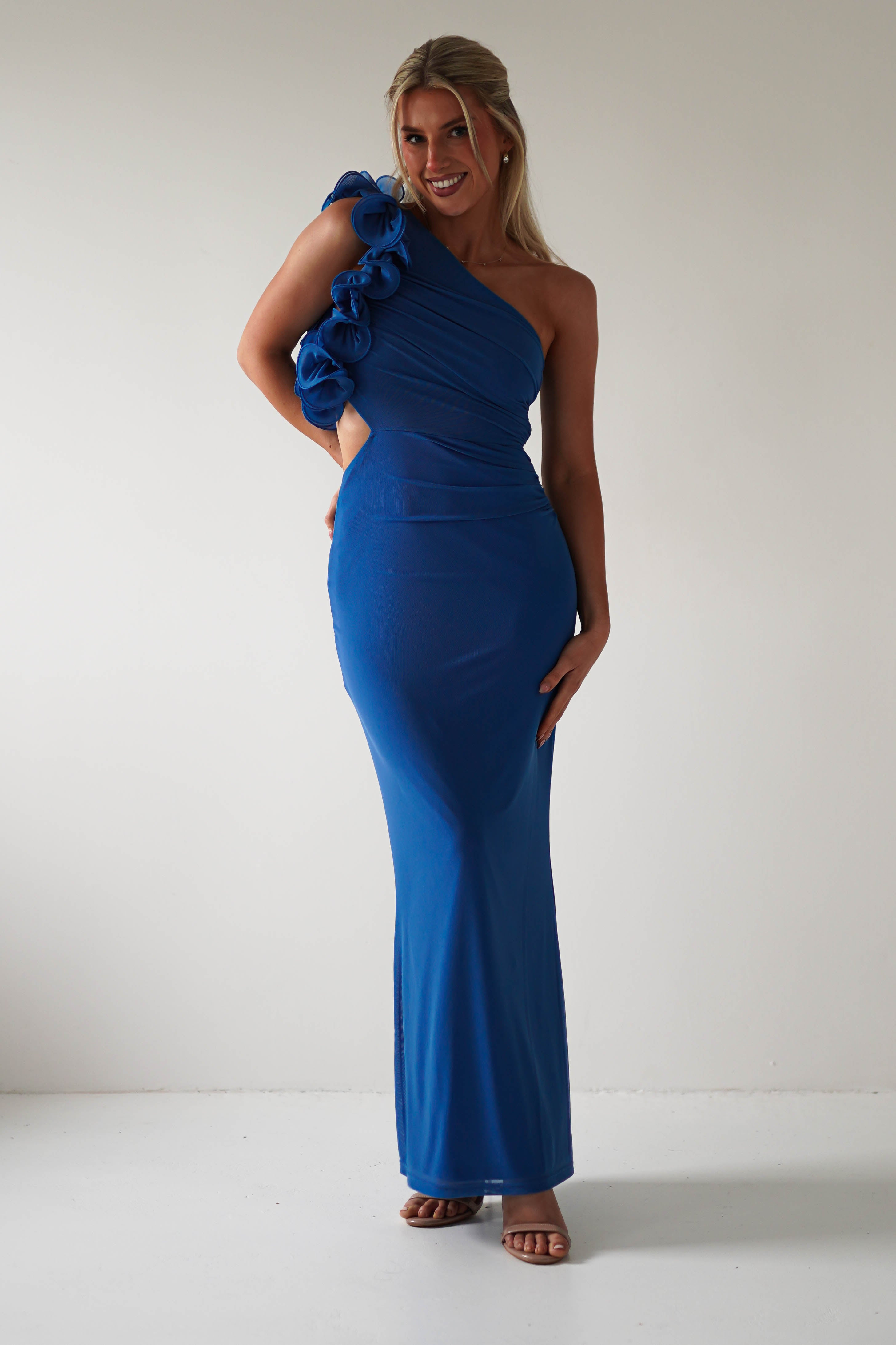 Sydney Bodycon Maxi Dress Blue | Wedding Guest Dress | Bodycon | Maxi | Oh Hello Clothing