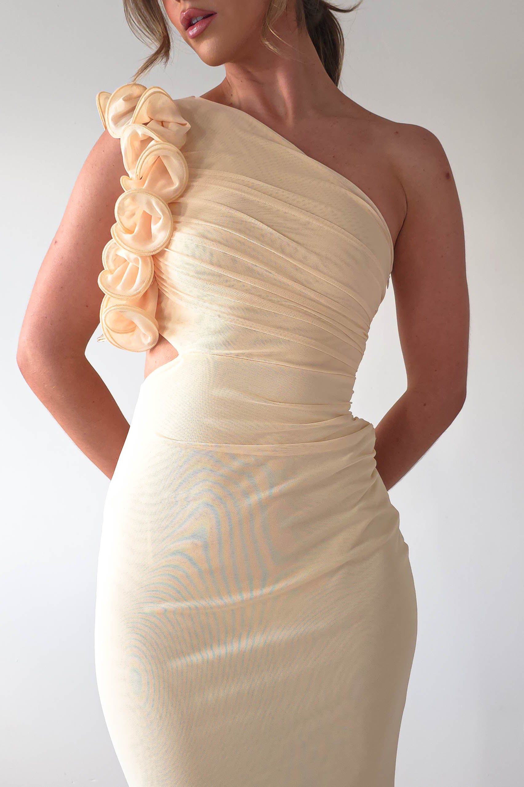 Sydney Bodycon Maxi Dress Light Yellow | Wedding Guest Dress | Bodycon | Maxi | Oh Hello Clothing