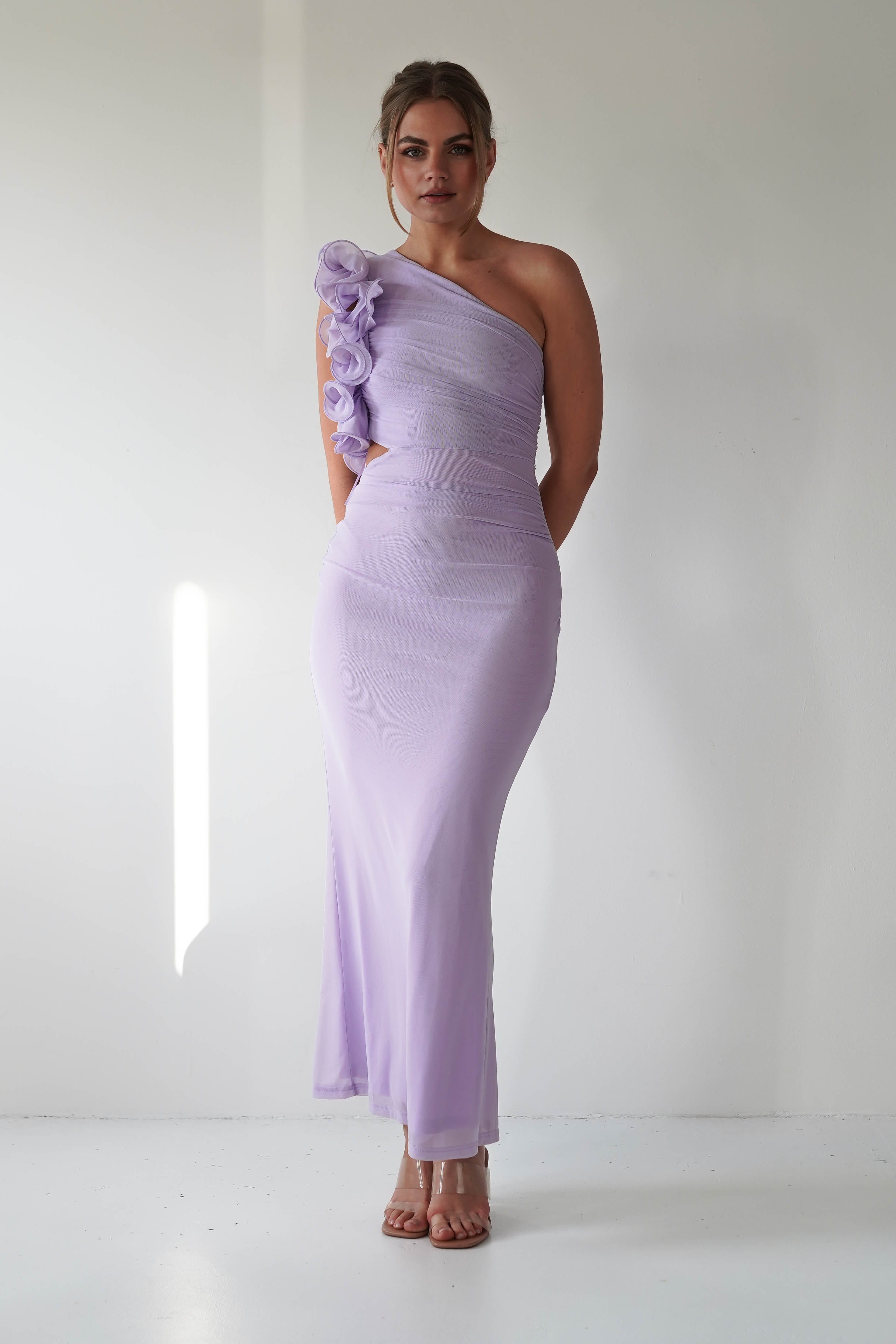 Sydney Bodycon Maxi Dress Lilac | Wedding Guest Dress | Bodycon | Maxi | Oh Hello Clothing