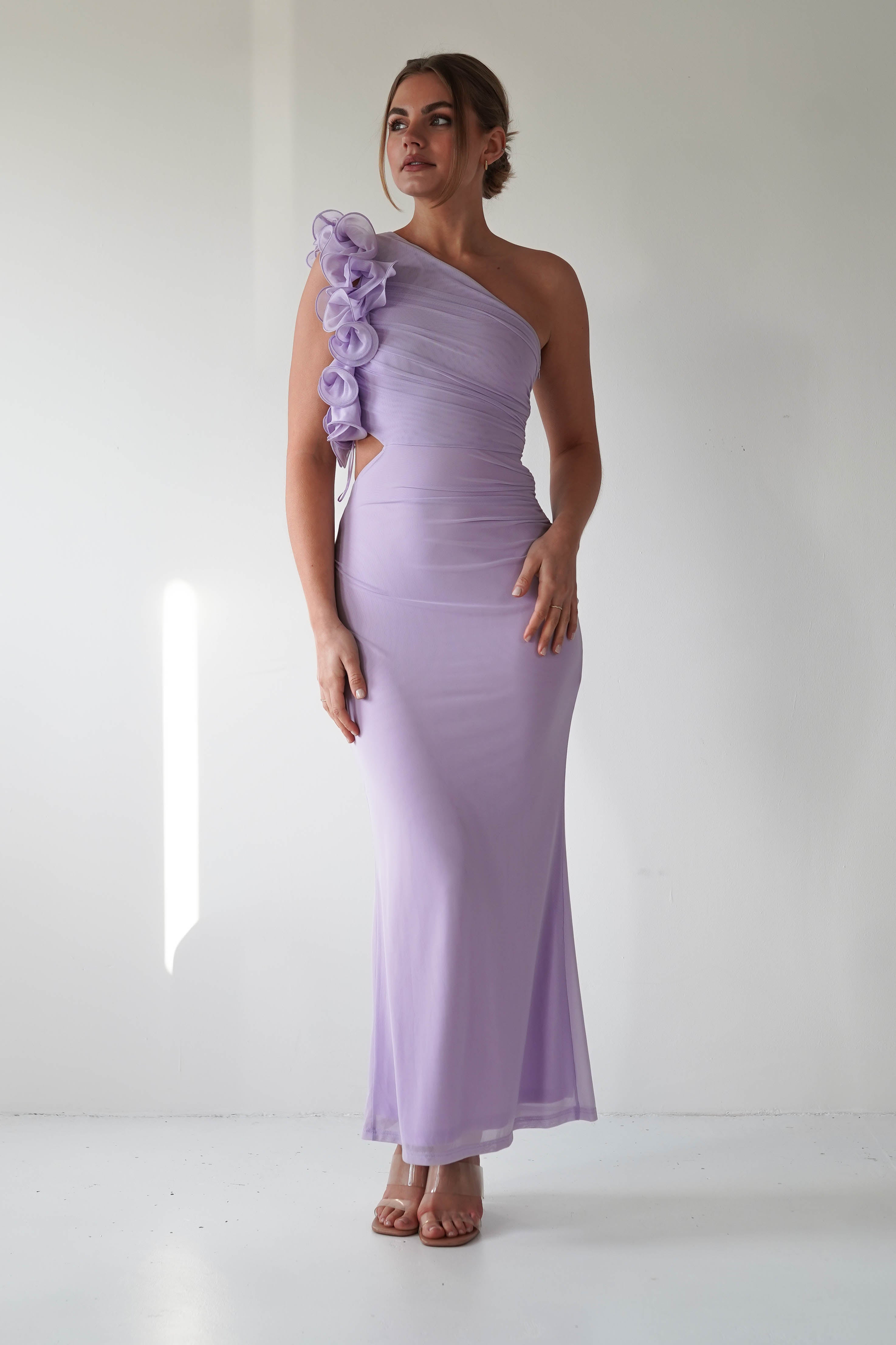 Sydney Bodycon Maxi Dress Lilac | Wedding Guest Dress | Bodycon | Maxi | Oh Hello Clothing