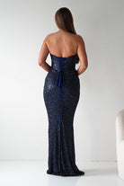 Oh Hello Clothing Dresses > Prom Dresses Sylvie Strapless Draped Embellished Gown | Navy