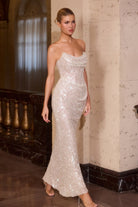 Oh Hello Clothing Women > Clothing > Dresses Sylvie Strapless Draped Embellished Gown | Platinum