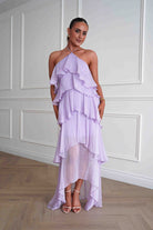 Oh Hello Clothing Women > Clothing > Dresses Tala Ruffle Tiered Halterneck Maxi Dress | Lilac