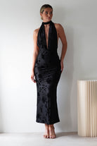 Tara Floral Jacquard Maxi Dress Black | Wedding Guest Dress | Maxi | Oh Hello Clothing