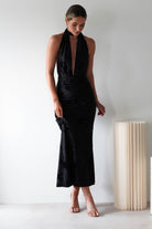 Tara Floral Jacquard Maxi Dress Black | Wedding Guest Dress | Maxi | Oh Hello Clothing