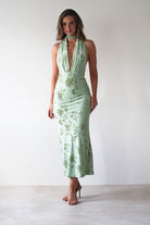 Tara Floral Jacquard Maxi Dress Light Green | Wedding Guest Dress | Maxi | Oh Hello Clothing