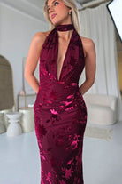 Tara Floral Jacquard Maxi Dress Wine | Wedding Guest Dress | Maxi | Oh Hello Clothing