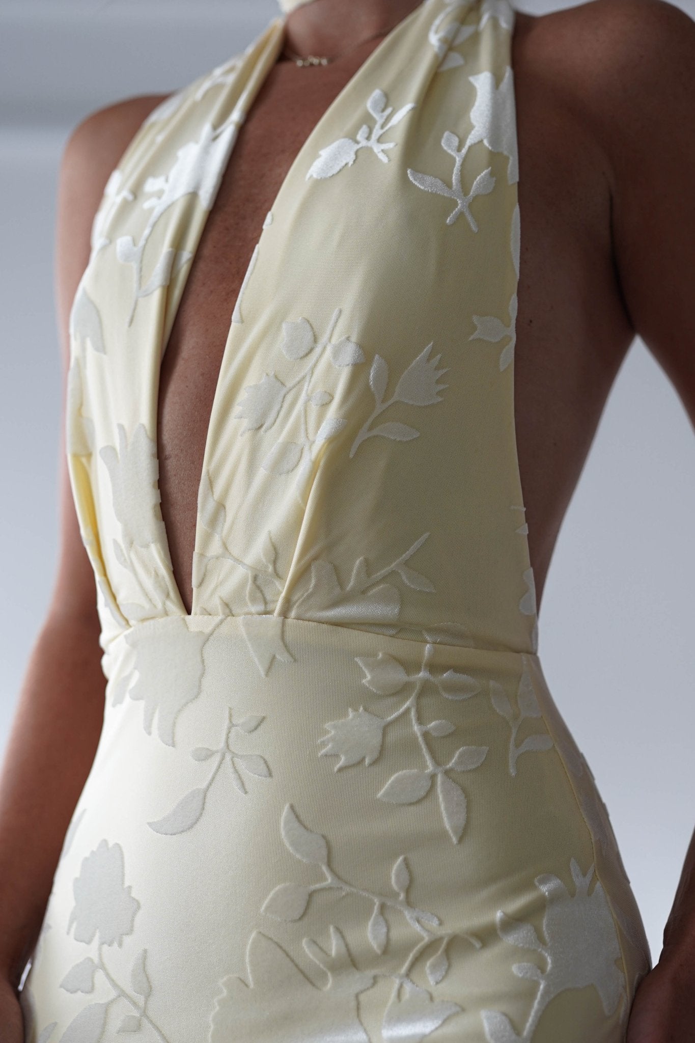 Tara Floral Jacquard Maxi Dress Yellow | Wedding Guest Dress | Maxi | Oh Hello Clothing