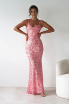Taylor Embroidered Sequin Gown | Coral | Debs & Prom | Formal Gown | Oh Hello Clothing