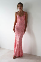 Taylor Embroidered Sequin Gown | Coral | Debs & Prom | Formal Gown | Oh Hello Clothing