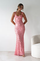 Taylor Embroidered Sequin Gown | Coral | Debs & Prom | Formal Gown | Oh Hello Clothing