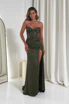 Oh Hello Clothing Debs & Prom Dresses 1*Done-Theodora Strapless Embellished Gown | olive