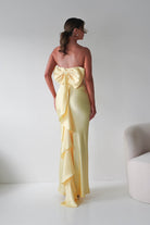 Oh Hello Clothing Dresses > Prom Dresses Therese Bow Detail Satin Maxi Dress | Yellow