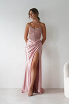 Tiarna Embellished Glitter Gown | Dusty Pink | Debs & Prom | Formal Gown | Oh Hello Clothing
