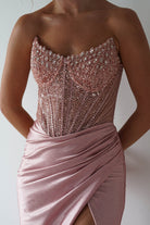 Tiarna Embellished Glitter Gown | Dusty Pink | Debs & Prom | Formal Gown | Oh Hello Clothing