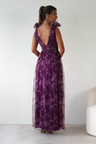 Valentina Tulle Floral Maxi Dress Plum | Wedding Guest Dress | Maxi | Oh Hello Clothing