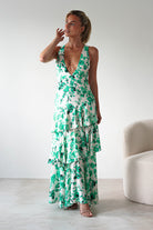 Varana Floral Ruffle Maxi Dress Green | Wedding Guest Dress | Maxi | Oh Hello Clothing