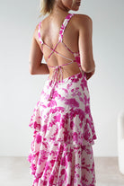 Varana Floral Ruffle Maxi Dress Pink | Wedding Guest Dress | Maxi | Oh Hello Clothing