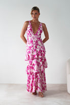 Varana Floral Ruffle Maxi Dress Pink | Wedding Guest Dress | Maxi | Oh Hello Clothing